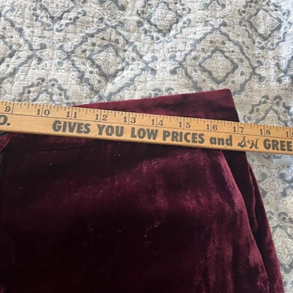 NWT Marella Burgundy Crushed Velvet Wide Leg Pants Sz 10 Quiet Luxury Designer - Picture 8 of 13